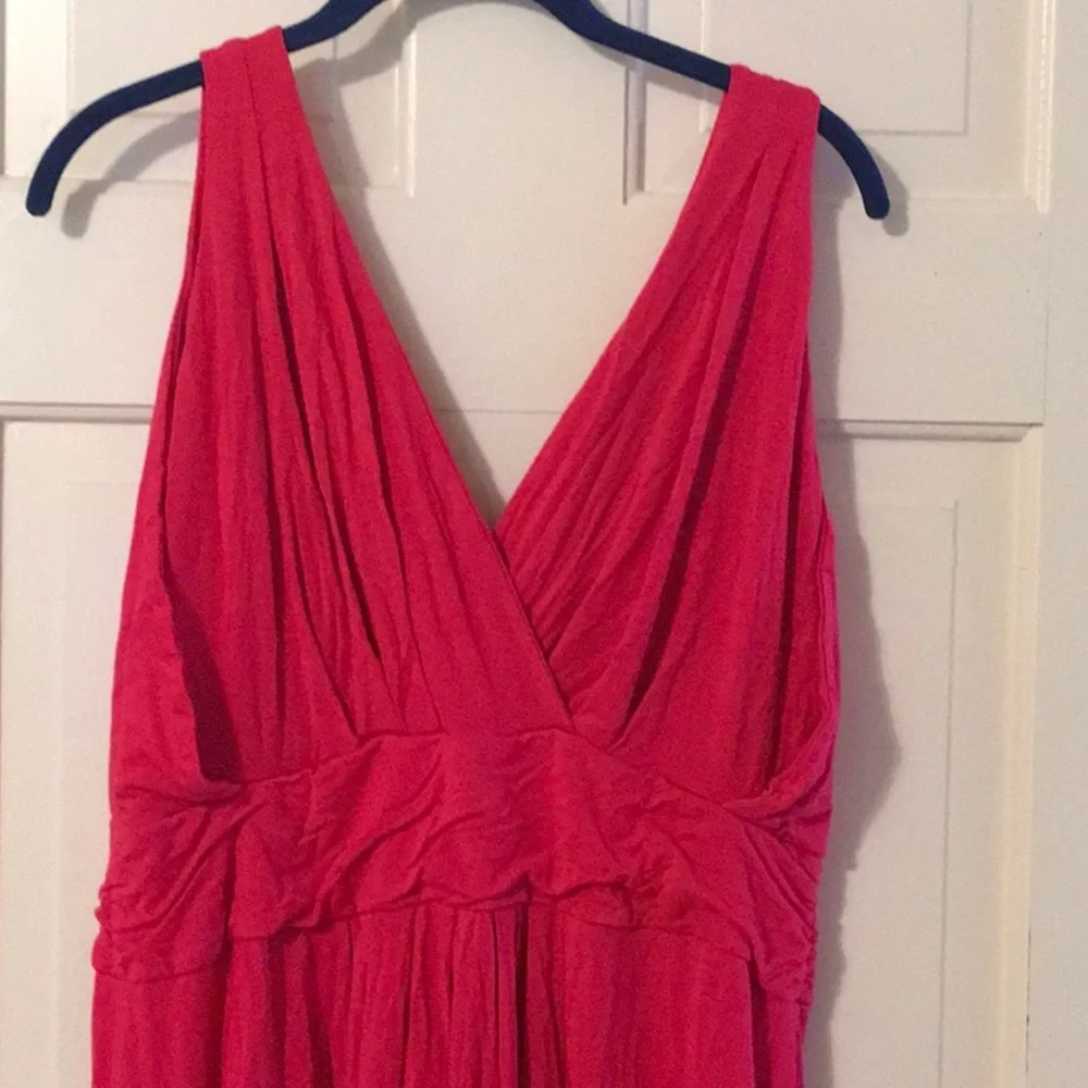 EUC,IMAN,1XP,Cotton,RED,step in design,gathered waist,sleeveless,maxi dress - Picture 8 of 9